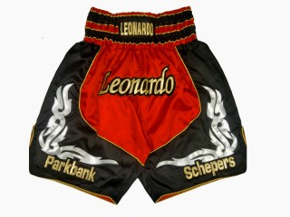 Shorts Boxe Anglaise Personnalisé : KNBSH-024-Rouge-Noir